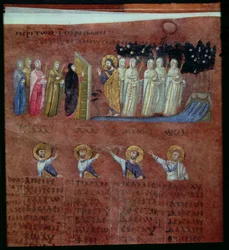 Las Vírgenes Prudentes y Necias, del Codex Purpureus